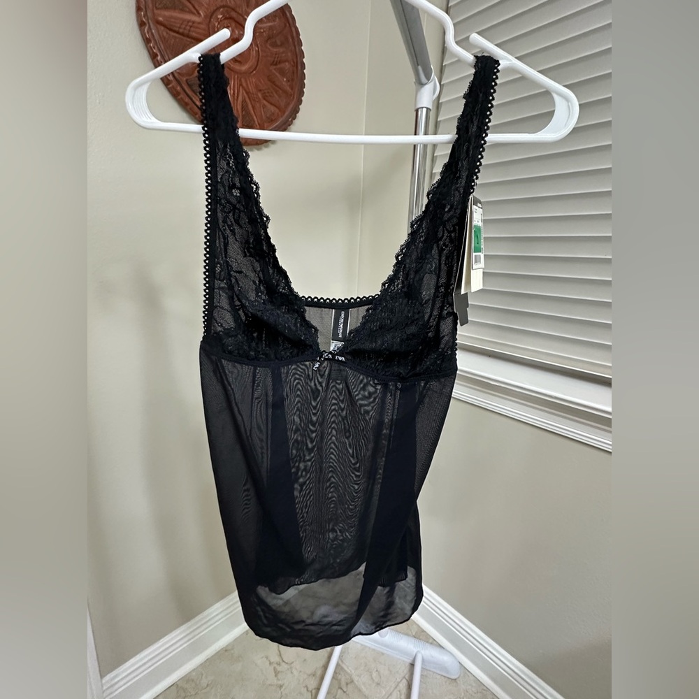 Emporio Armani Black Lace Chemise, L, NWT